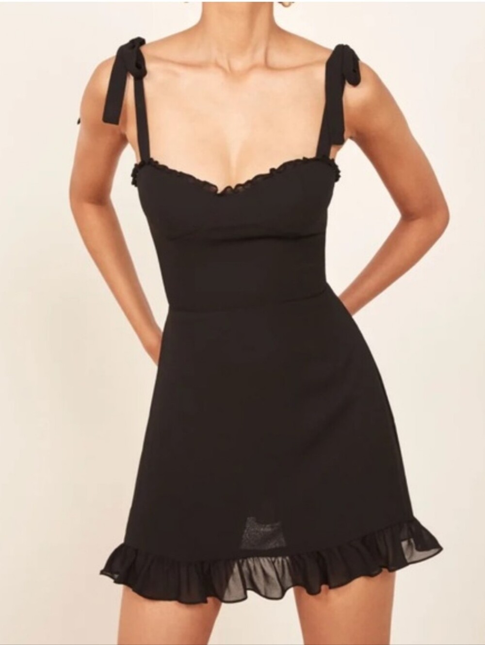 Reformation Christine Dress Black Mini Size 4
